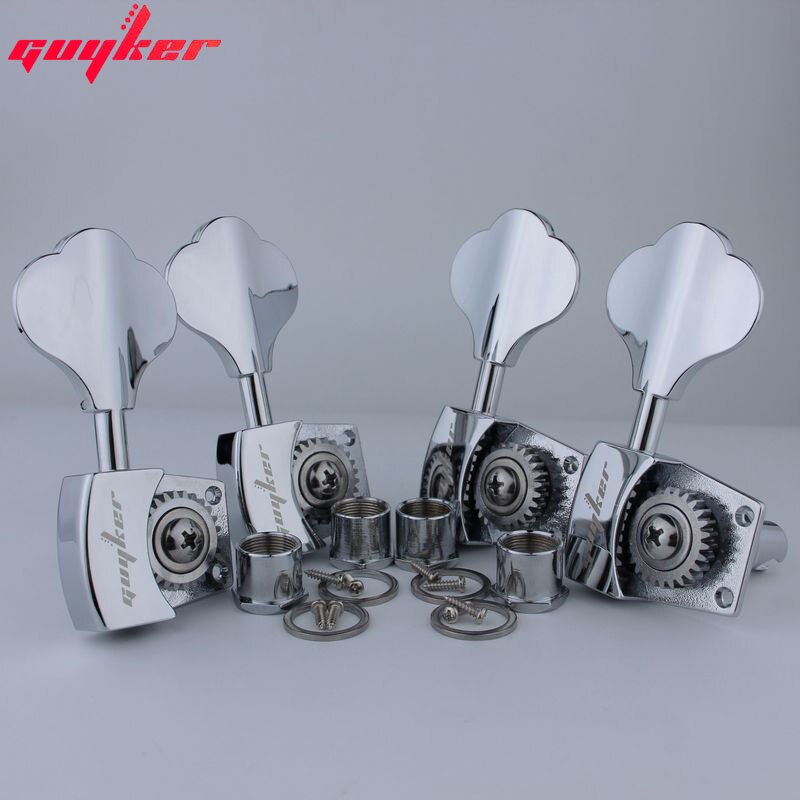 GUYKER high-grade Open Gear Bass Tuners Tuning Keys Chrome: 4R