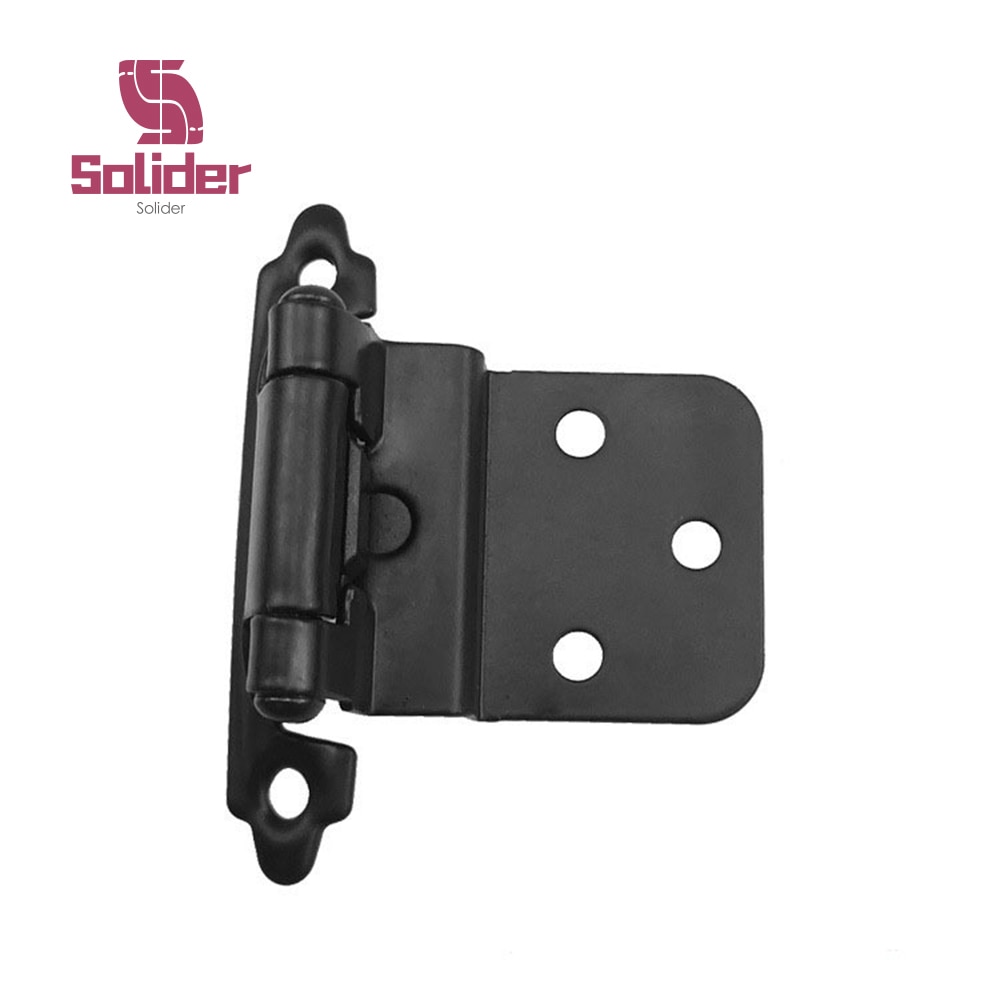 2pcs 3/8" Overlay Cabinet Door Hinges Flush Cabinet Hinges Matte Black American Style Self-closing Hinge: Black color