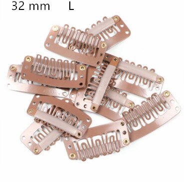 Clips de perruque U 3.2cm 2.7cm, 20 pièces/ensemble, Clips pour Extensions de cheveux naturels/tissage, accessoires de Salon moyen: L  Light brown