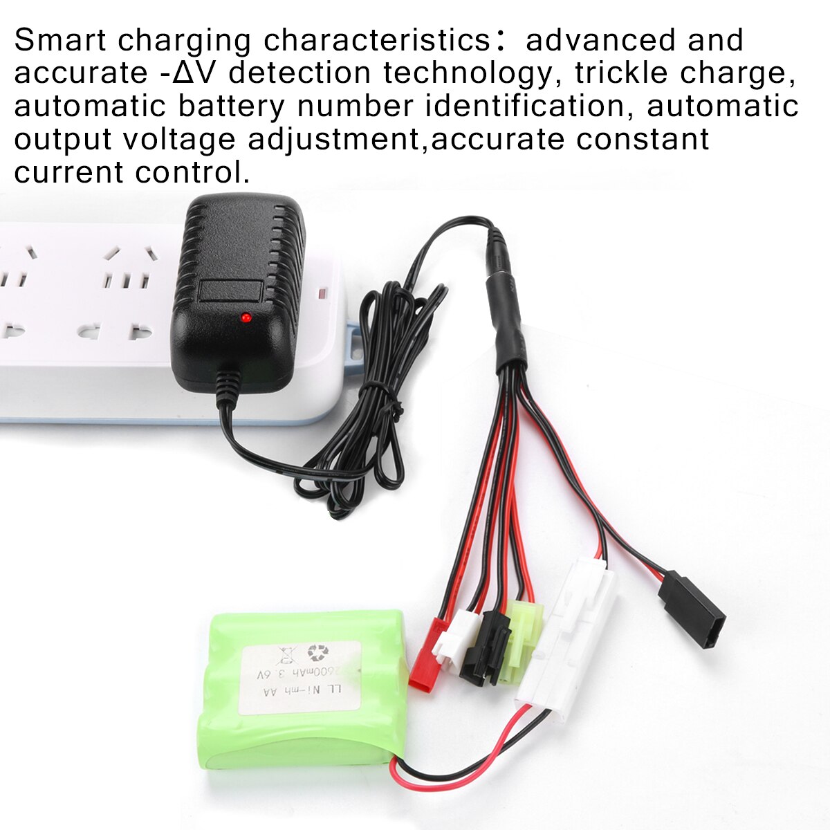 Nimh Nicd Ladegerät RC Ladegerät Adapter mit 6 Anschlüssen Tamiya/MiniTamiya/SM 2P/JST/HuanQi/FUTABA für 2-10s Nimh/Nicd Batterie