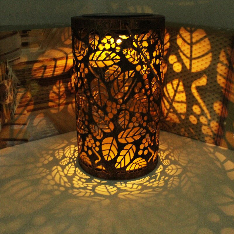 Solar Garden Lights Hanging Solar Lanterns Retro Hollow Solar Lights with Handle Outdoor Decor for Yard Tree Fence Patio Stairs