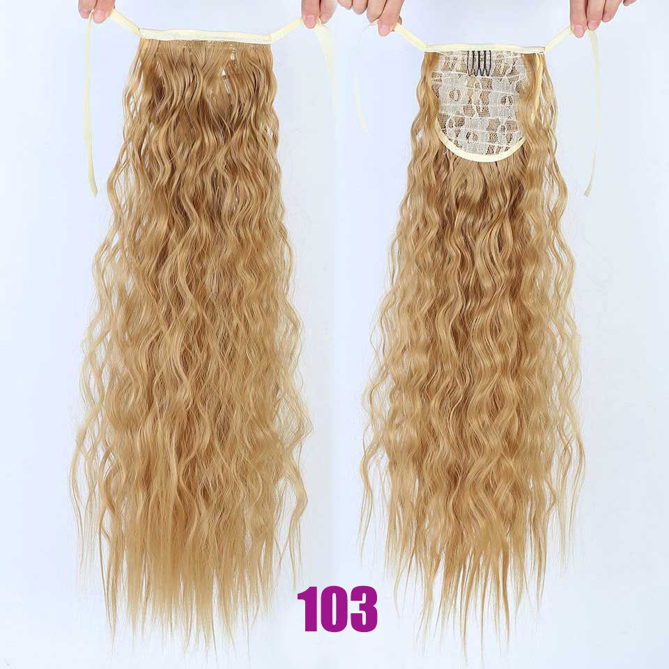 Extension capillaire synthétique à Clip bouclée crépue-MEIFAN | Postiche Afro longue, queue de cheval à enrouler pour femmes: 103