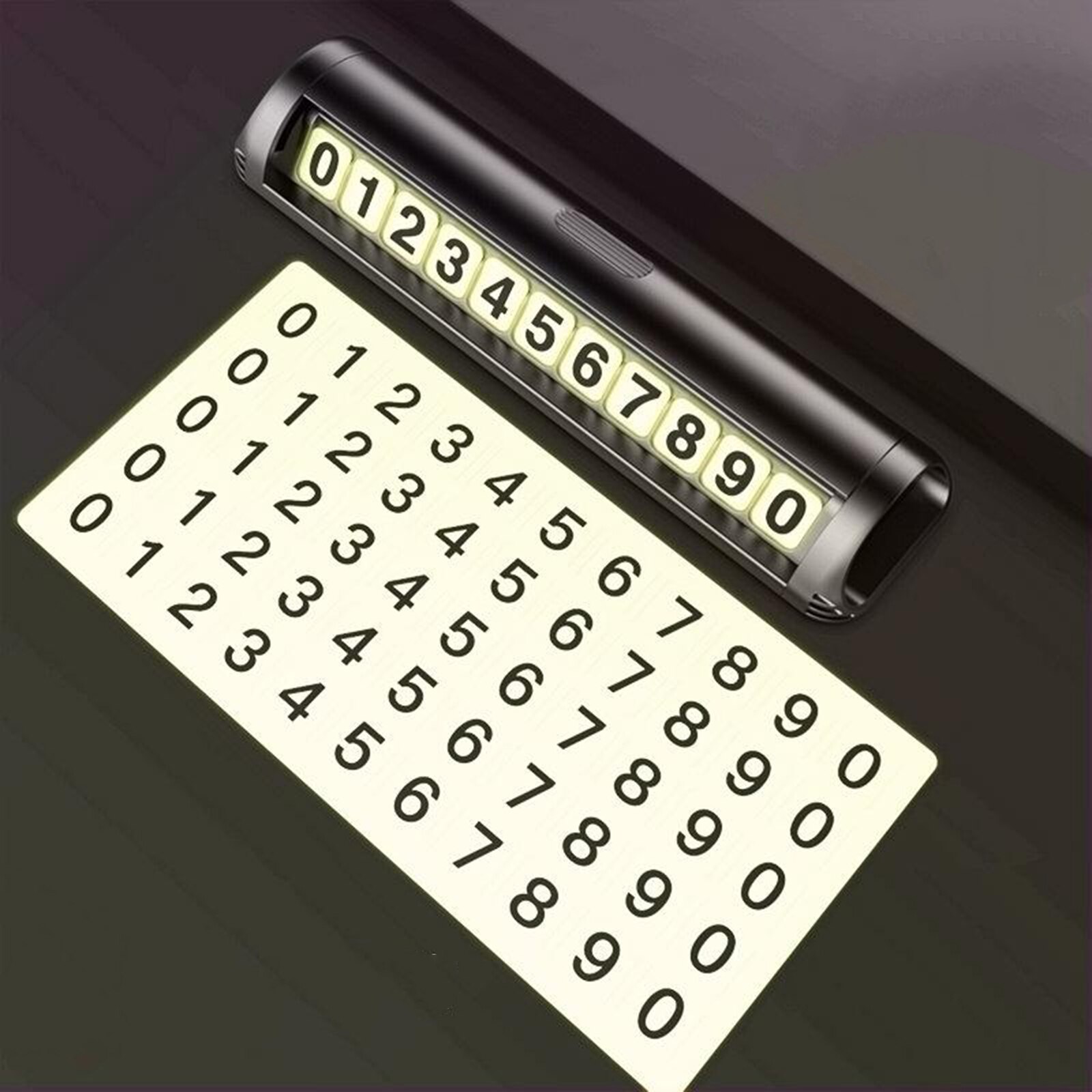 Car Temporary Parking Card Plate Car Stop Parking Park Sign Luminous Phone Number Card Plate Car styling Automobile Accessories