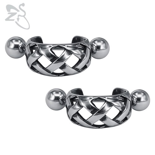 ZS-pendientes de aro de estilo Hip Hop para hombre, joyería de acero inoxidable 316L estilo Punk, 1 par de pendientes redondos pequeños de motorista, accesorios de rollo de roca: 18