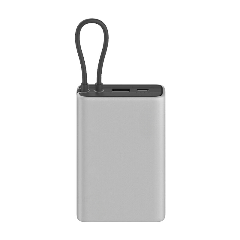 Para iphone cabo embutido power bank 10000mah 22.5w tipo-c carregamento rápido powerbank portátil powerbank: Preto