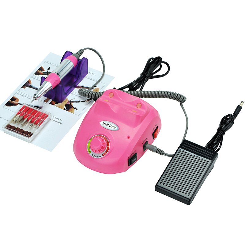 Juego de brocas eléctricas para uñas de 20W y 35000RPM, juego de brocas para manicura y pedicura, Kit de fresas, removedor de Gel, equipo fuerte para uñas