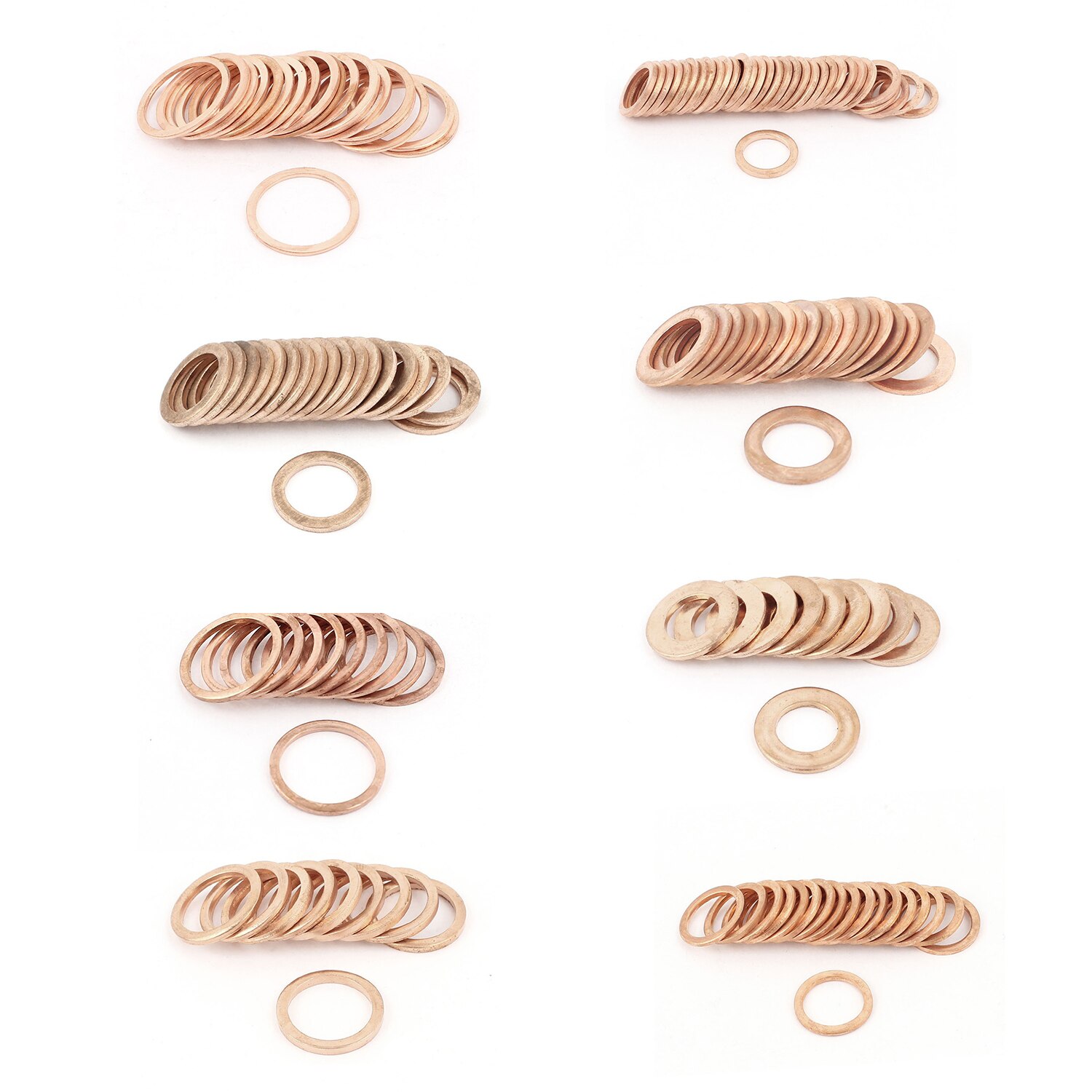 Junta de sello de anillo plano de cobre de 10 Uds. 14mm x 18mm x 2mm: Default Title