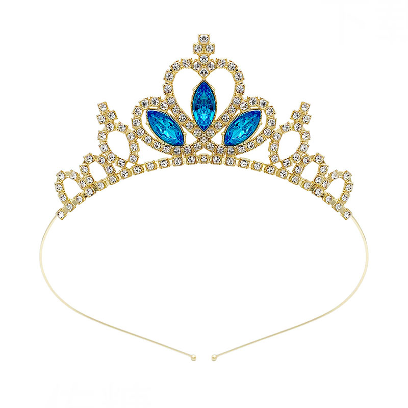 Zanlloy Kids Rhinestone Tiara Princess Headband for Girls Birthday Accessories Bridal Crystal Crown Tiara Wedding Hair Jewelry: ROSE GOLD COLOR