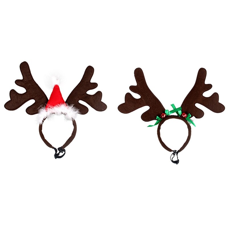 Jul kjæledyr pannebånd hjort horn hatt kostyme hund valp katt cosplay fest produkt hodeplagg caps hatt til hund katter