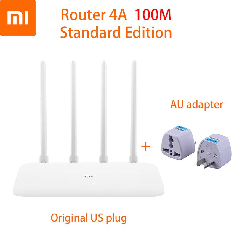 Xiaomi 4A Router 2.4GHz +5GHz WiFi Router 4 Antenna APP Control Mi Router 4A WiFi Repeat Xiaomi Wireless Router: add AU adapter