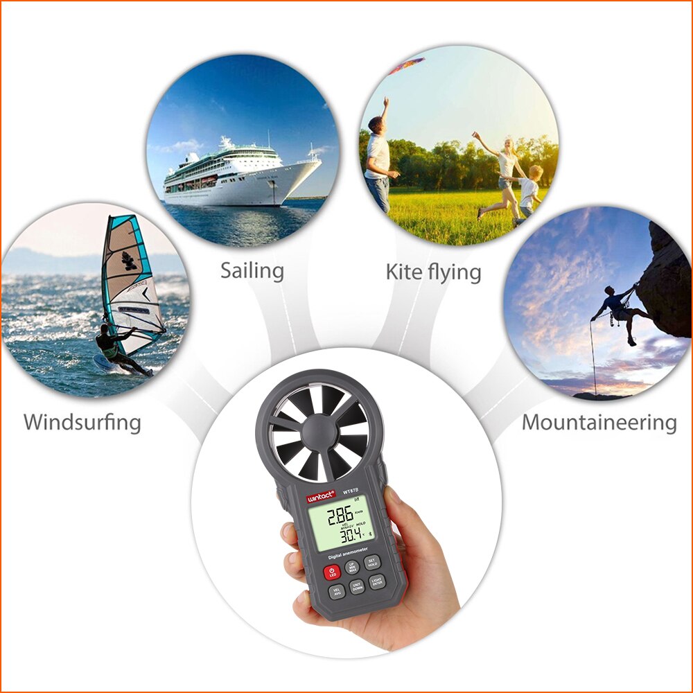 RZ Digital Anemometer Thermometer Humidity Meter Portable Wind Speed Meter With USB Bluetooth Anemometro Handheld Wind Meter