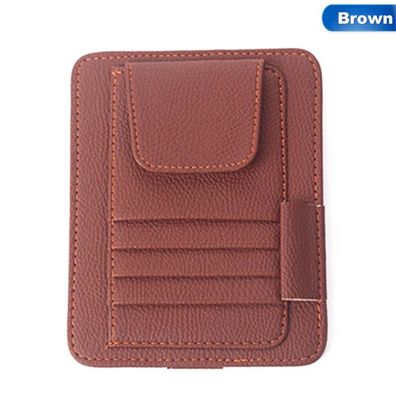 Visière pare-soleil de voiture avec porte-carte | Anti-éblouissement, outils Anti-éblouissement, lunettes multifonctions, stylo Clip en cuir PU, accessoires d'intérieur pour voitures: BR