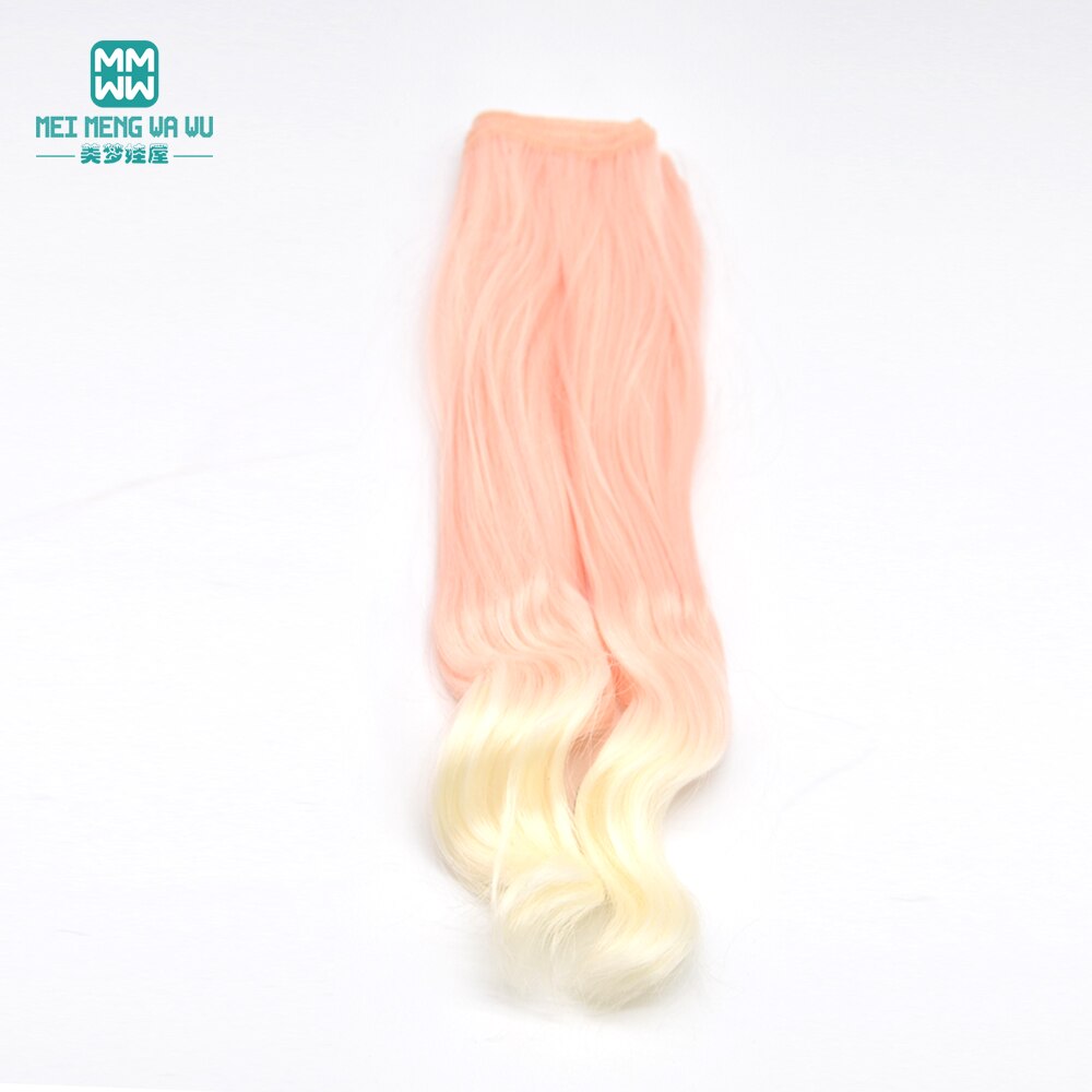 1 Stück 20 cm * 100 cm natürliche schwere Locken Perücken/Haar für 1/3 1/4 1/6 BJD/SD Puppenzubehör: Gold
