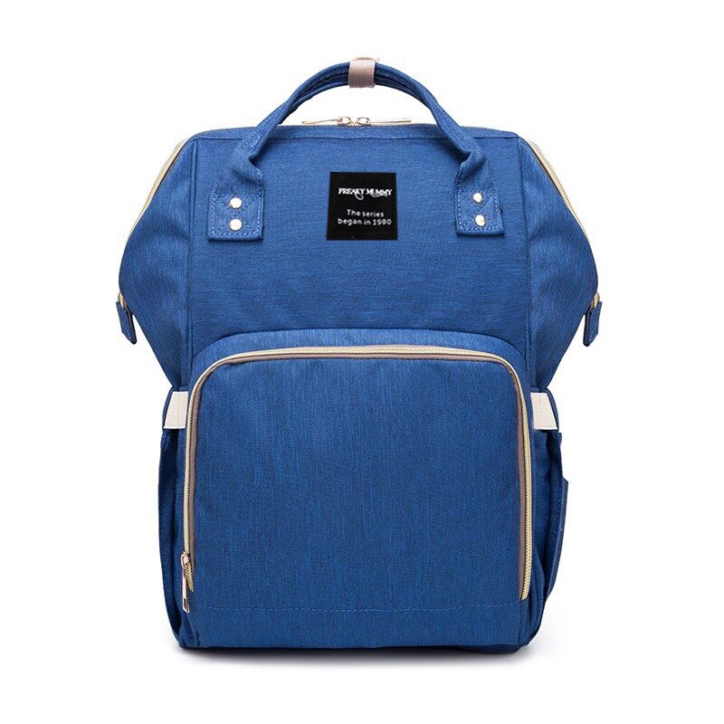 Usb Luiertassen Rugzak Opvouwbare Zonnebrandcrème Baby Bed Wieg Tas Grote Capaciteit Isolatie Verpleging Wandelwagen Zak Met Aankleedkussen: Blue