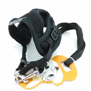 Zacht Ademend Kleine Hond Harnas Mesh Vest Dierbenodigdheden Chihuahua Yorkshire Nylon Leash Lead Kraag Set voor Kleine Hond Poedels: Black / S