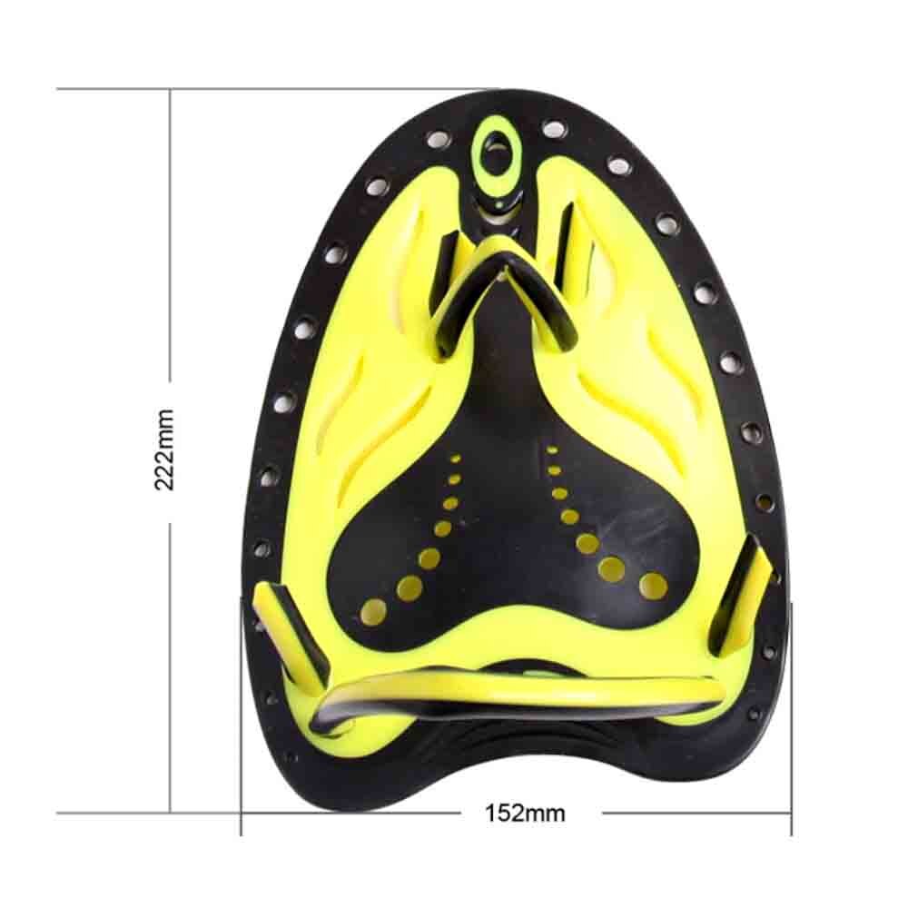 Paletas de Entrenamiento de natación profesionales, aletas de mano ajustables, de silicona, guantes de buceo, palas planas: deep yellow