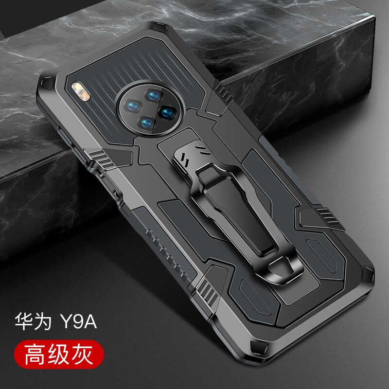 Custodia per Huawei Y9A 2020 custodia FRL-22 custodia antiurto per Clip da cintura custodia per Huawei Y9A Y 9A Coque Funda capa: For Enjoy 10 Plus / Gray