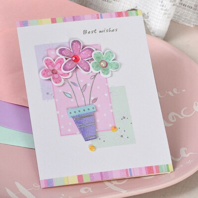 cute paper 3d handmade cards flower message cards greeting cards: MINI 0804 II 11