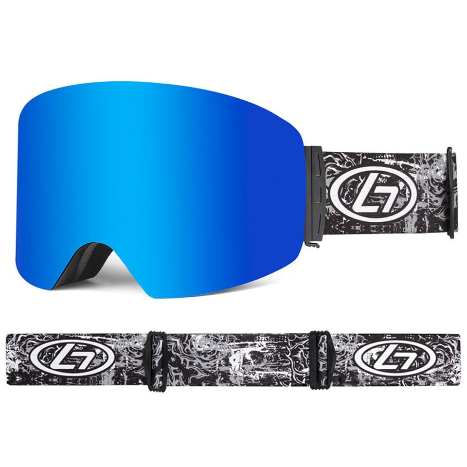 Loogdeel Plaat Spiegel Mannen Skibril Dubbele Lagen Anti-fog Sneeuw Snowboard UV400 Ski Bril Mannelijke Outdoor klimmen Eyewear