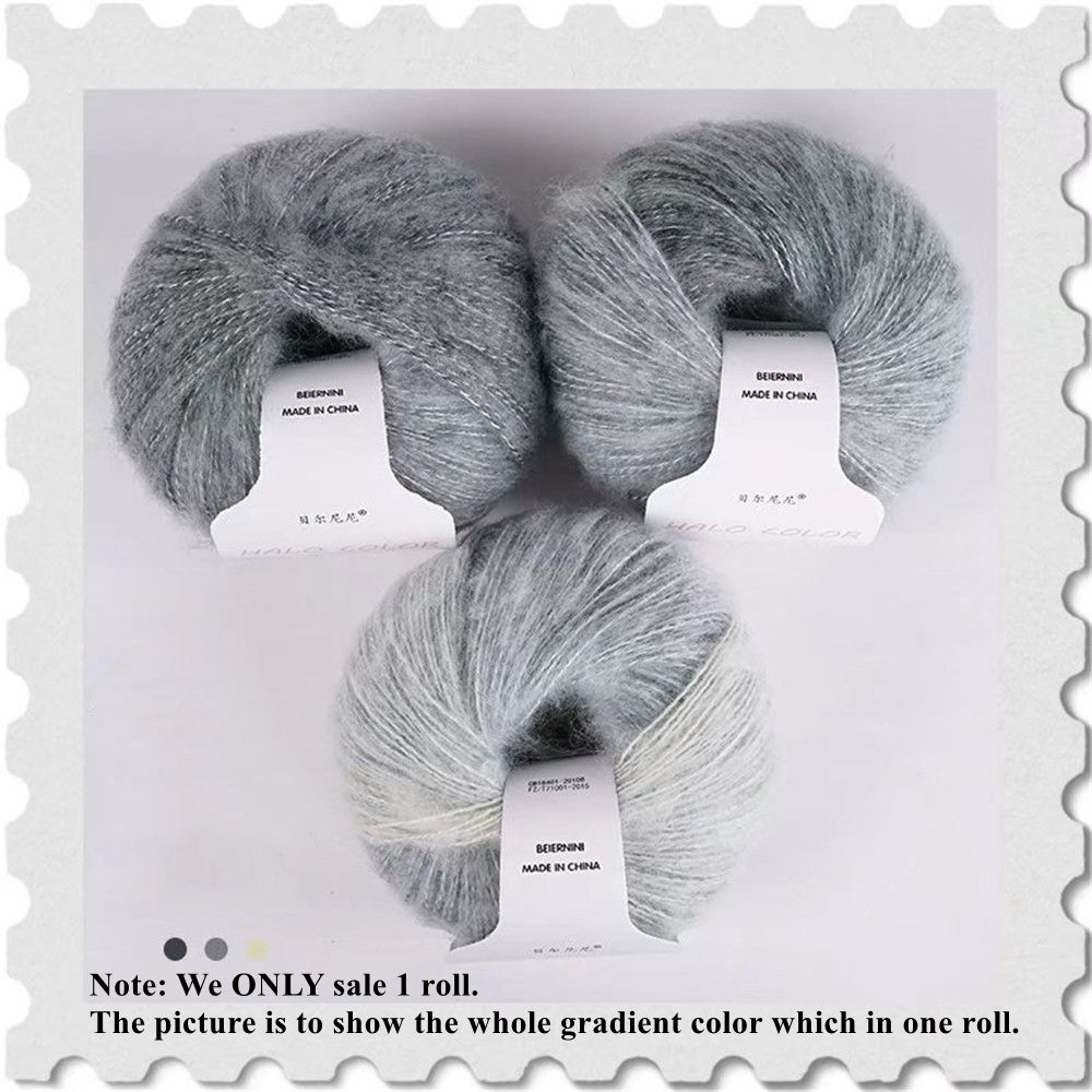 30g/Ball Gradient Mohair Wool Thread Rainbow Colorful Silk Pony Hair Superfine Shawl Scarf Thread DIY Hand Knitting Crochet Yarn: 10