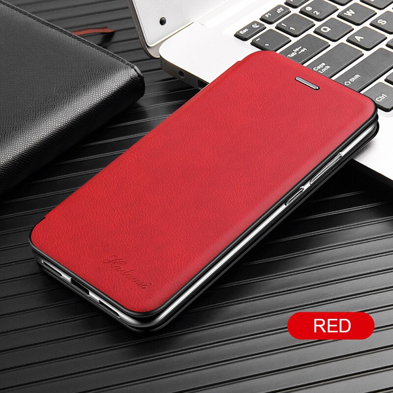 Per xiaomi mi note 10 lite caso di vibrazione del cuoio di Caso magnetico xiomi mi nota 10 luce note10 pro 10 lite 10pro del telefono libro coque funda: mi note 10 lite / red