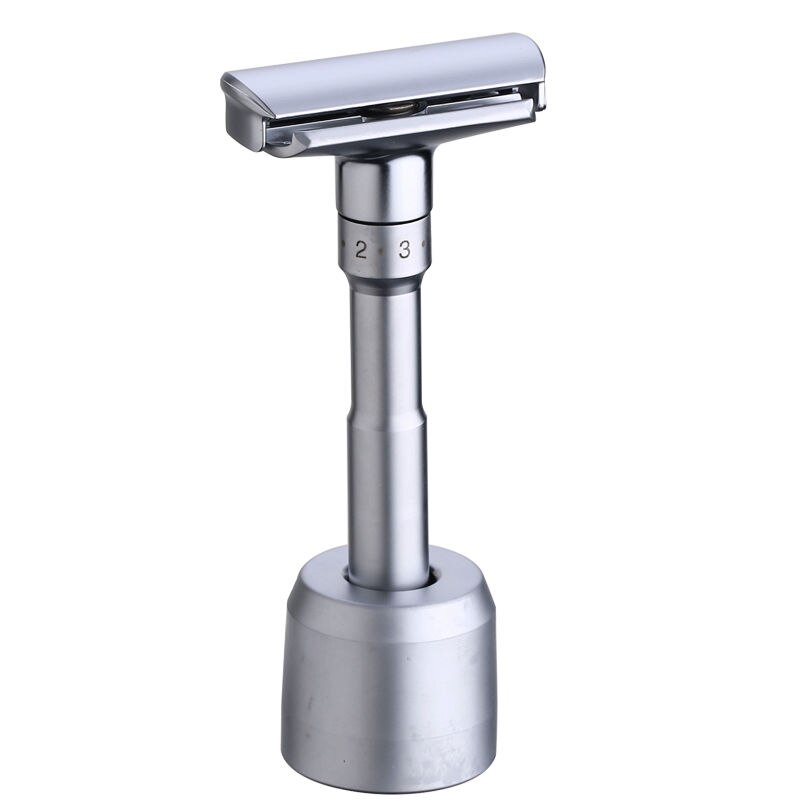 Adjustable Safety Razor Qshave Mens Shaving Double Edge Classic Safety Razor Blade Exposure Six Levels 1 handle & 5 blades