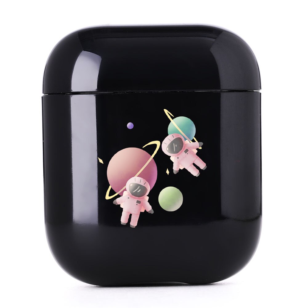 Cute Case For Apple Airpods 1/2 Case Space Planets Astroaunt Bluetooth Earphone Case For Airpods 1/2 Headphone Black Hard Case