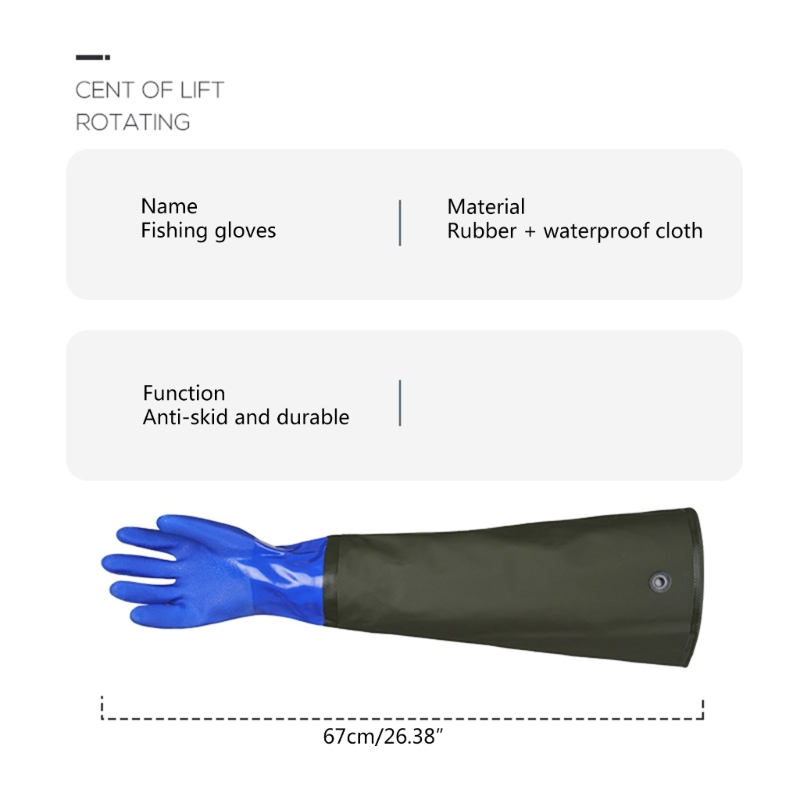 Long lasting Long Waterproof Rubber Gloves Pond Gloves Resistant Gloves for Dishwashing, Vehicle Cleaning