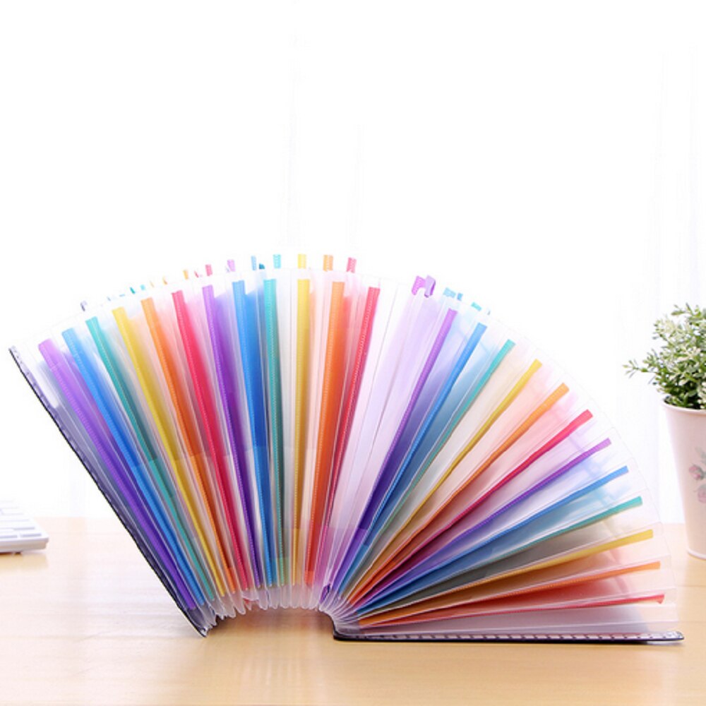 24Pockets Office Expanding File Box A4 Folder Document Organiser With Flip Cover Business File Office Supplies Student File Bags