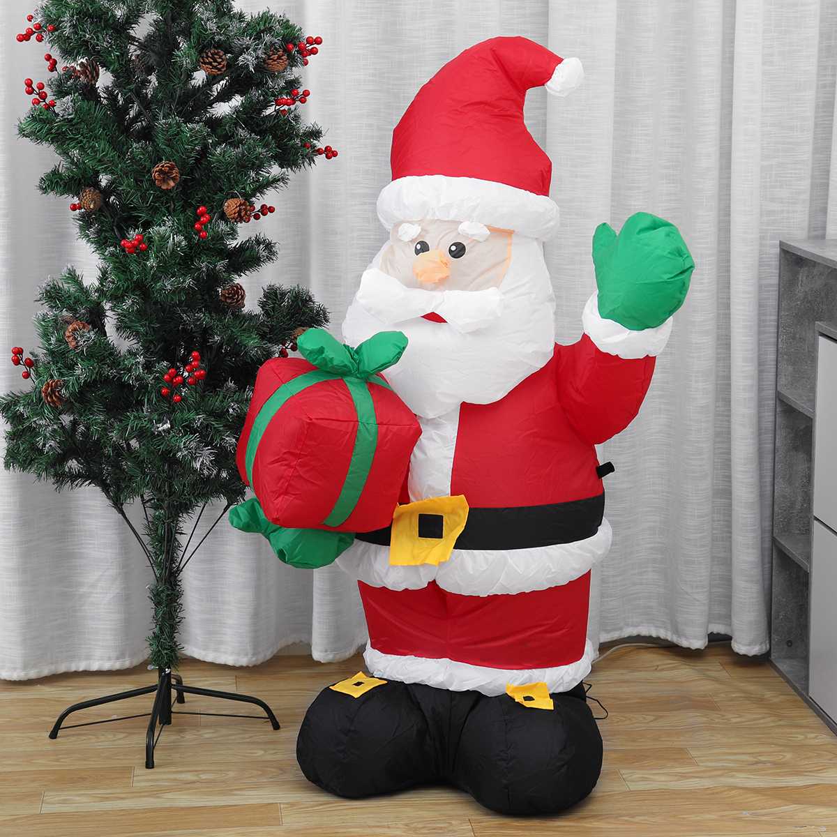 Santa Claus Christmas Inflatable LED Light Up Outdoor Garden Decoration Snowman Inflatable Gingerbread Man Inflatable Model Toys