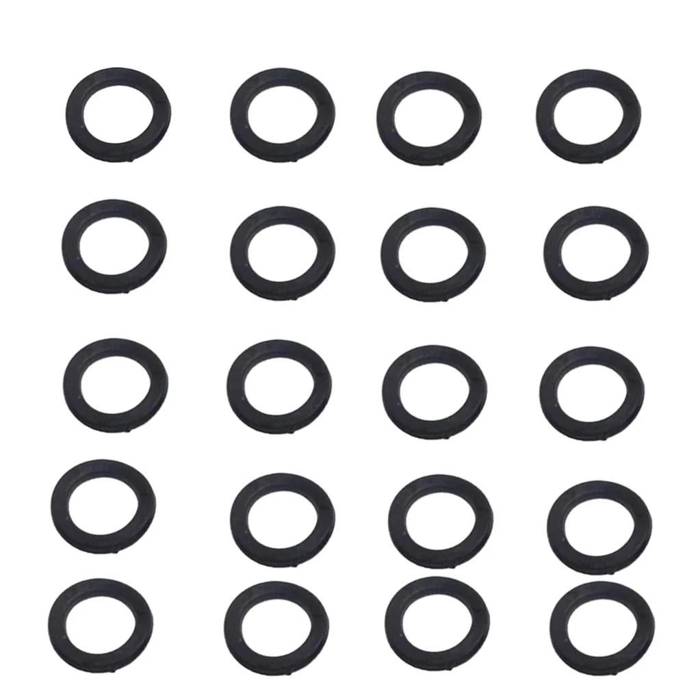 10/20 Stück Ersatz-O-Ringe/Gummi-Unterlegscheiben für 2,5 cm Spinlock-Hantelmutter, Gewichtheberstange, Hantelstange, Mutternbefestigung, Gummiring: Schwarz