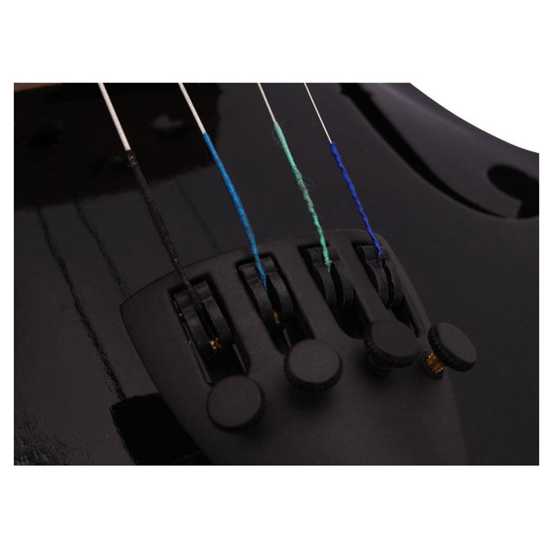 Violín acústico de tamaño completo, violín negro con colofonia de arco, 4/4
