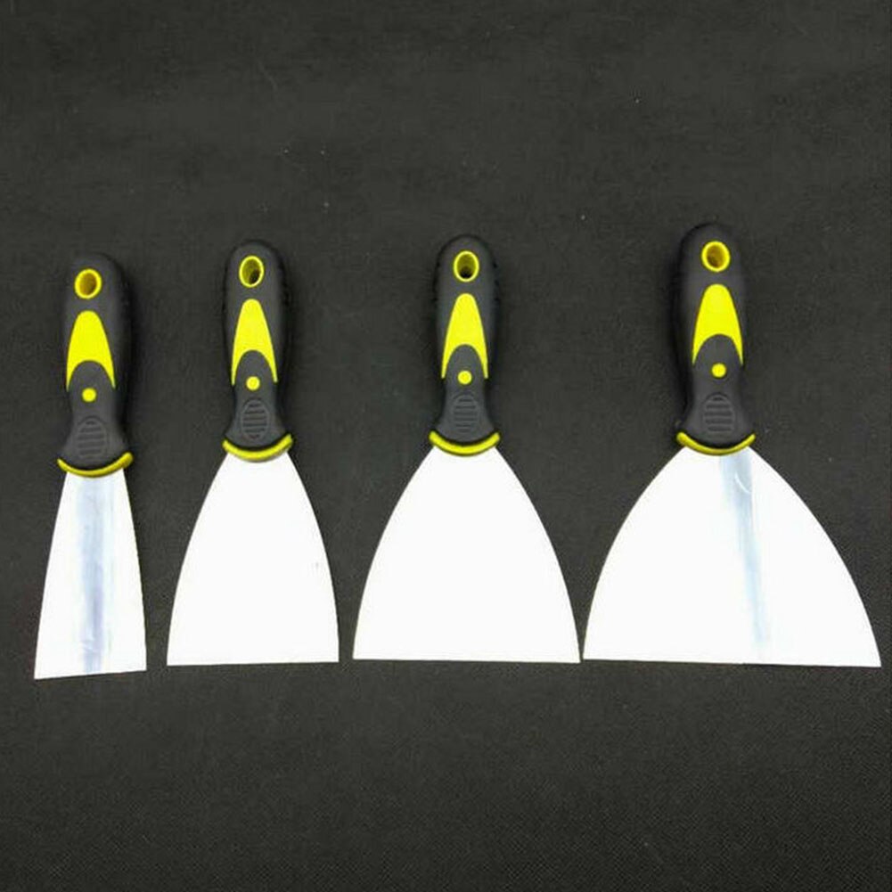 4 st/set metallskrapa återanvändbar gipsskrapning förtjockad rengöring tapeter gipsavslutning kitt spade manuell gör-det-själv-spackle
