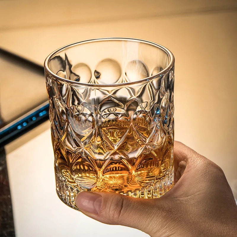 6PCS/SET Square Crystal Whiskey Glass Cup For the Home Bar Beer Water and Party Hotel Wedding Glasses Drinkware