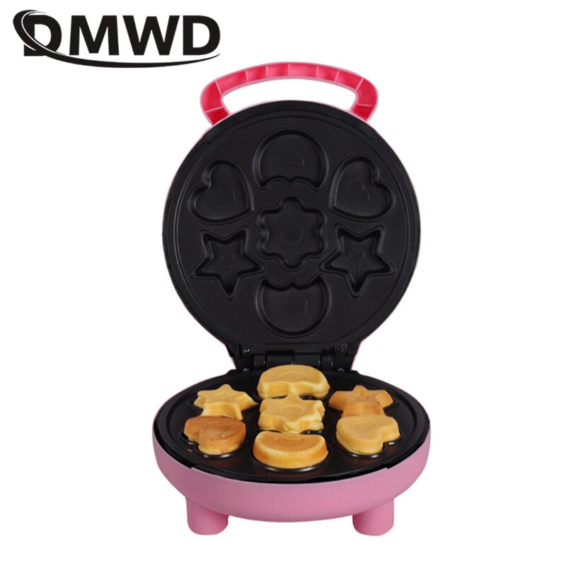 DMWD Household DIY Cake Maker Automatic Breakfast Machine Cartoon Egg Cake Mould Egg Tart Maker 220V