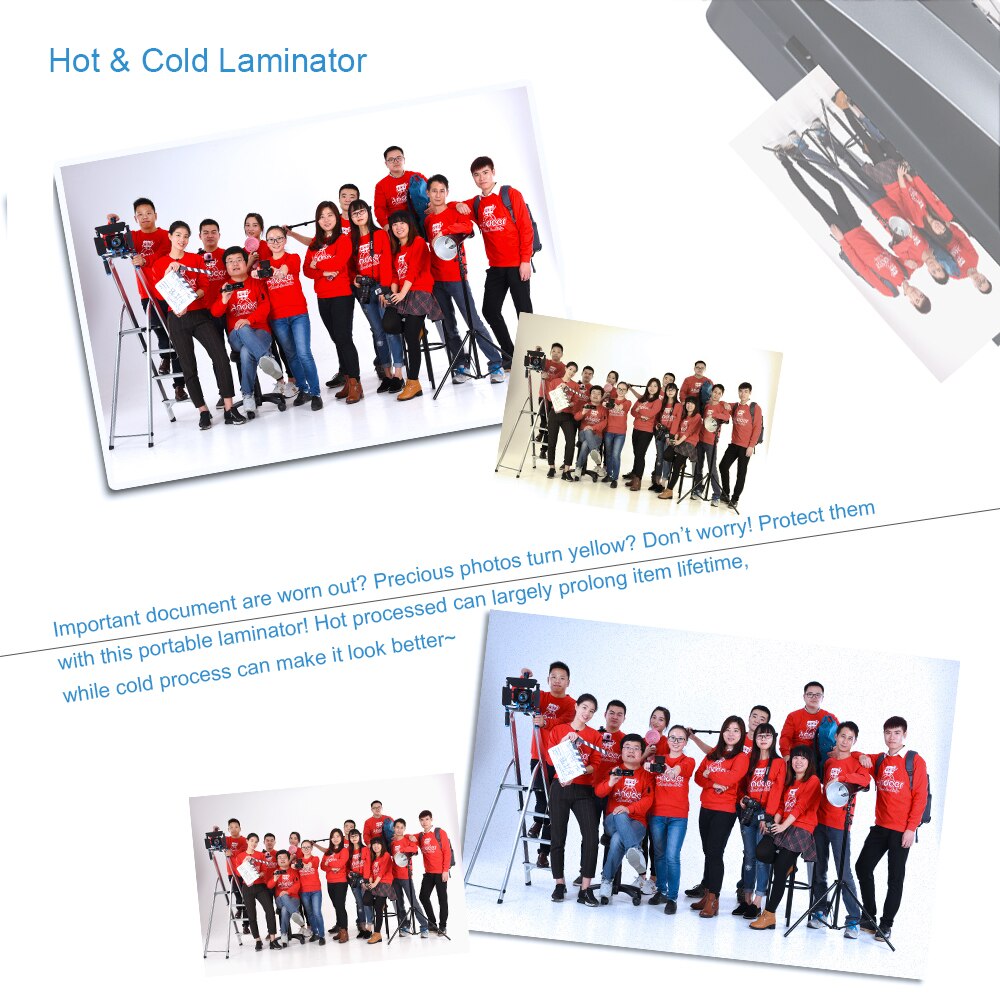 A4 9" Width Photo Paper and Cold Thermal Laminator Machine Two Roller 3-5min Quick Warm-up Fast Laminating Speed Jam-release