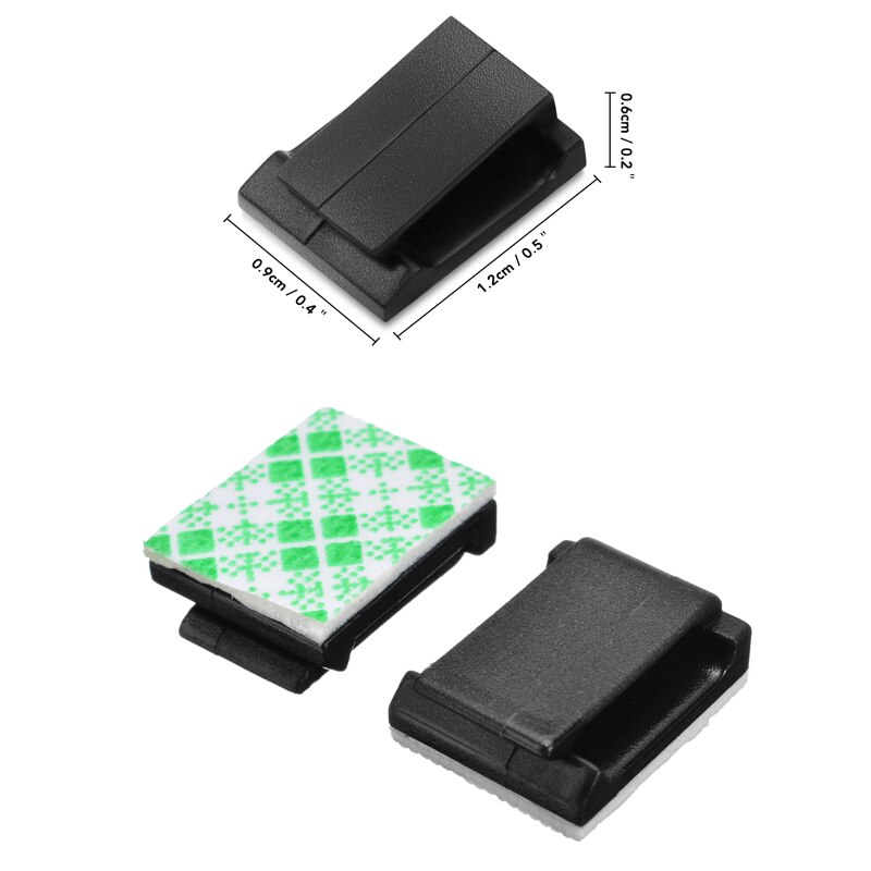 20Pcs Wire Tie Cable Clamp Clips Holder Self Adhesive Plastic Cable Holder Rectangle Mount Clamp Tie Cord Holder