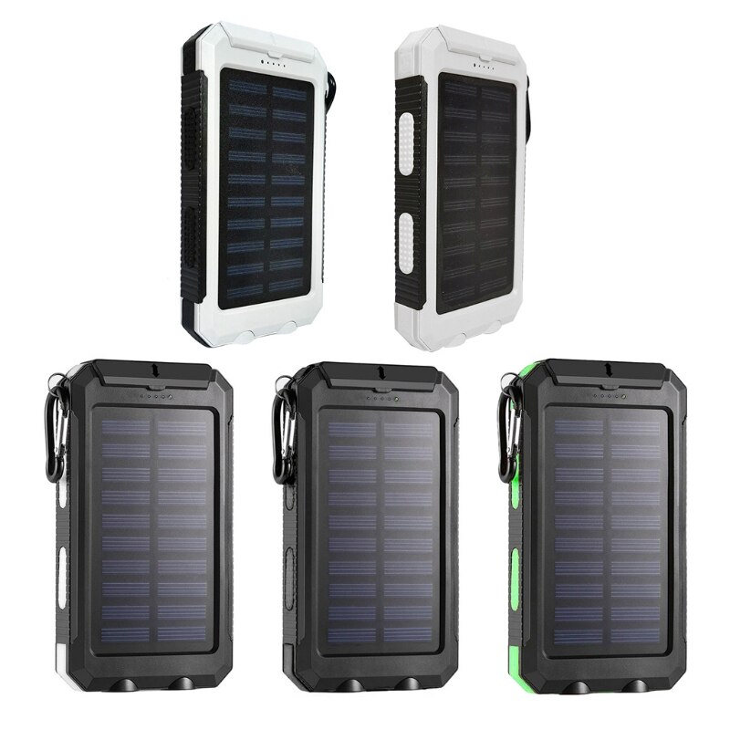 20000mAh Portable Outdoor Solar Power Bank, Solar Charger Camping External Backup Battery Pack with LED Light Waterproof