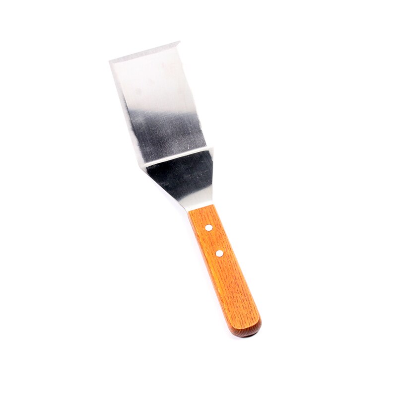 Wood Handle Heavy Duty Hamburger Turner / Spatula with Cutting Edge, 2.95-Inch Wide Blade, 11.5-Inch BBQ Tools: Smooth face