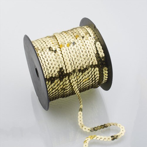 6mm lâche rond plat Sequin sur garniture couture Paillettes Paillettes ruban cordes pour vêtement accessoire bricolage artisanat Art décoration 5 yard: Light gold