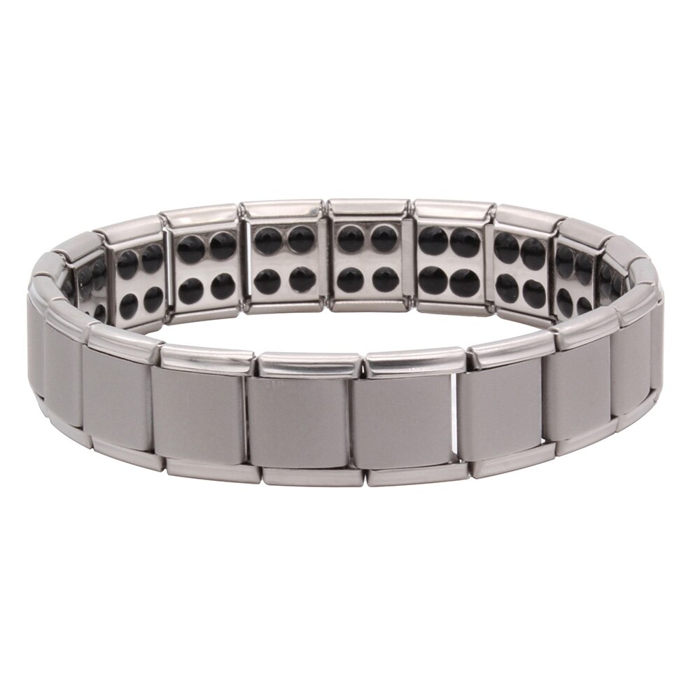 Hapiship Mode-sieraden 13Mm Goud Zwart 80 Germanium Roestvrij Staal Energie Armband Power Bangle Voor Man Vrouwen G022: Silver 80 Ge