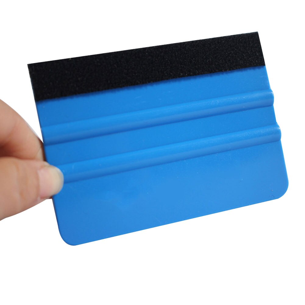 5Pcs Felt Edge Squeegee Car Vehicles Wrapping Vinyl Tools Squeegee Thick Felt Scraper Applicator: Blue