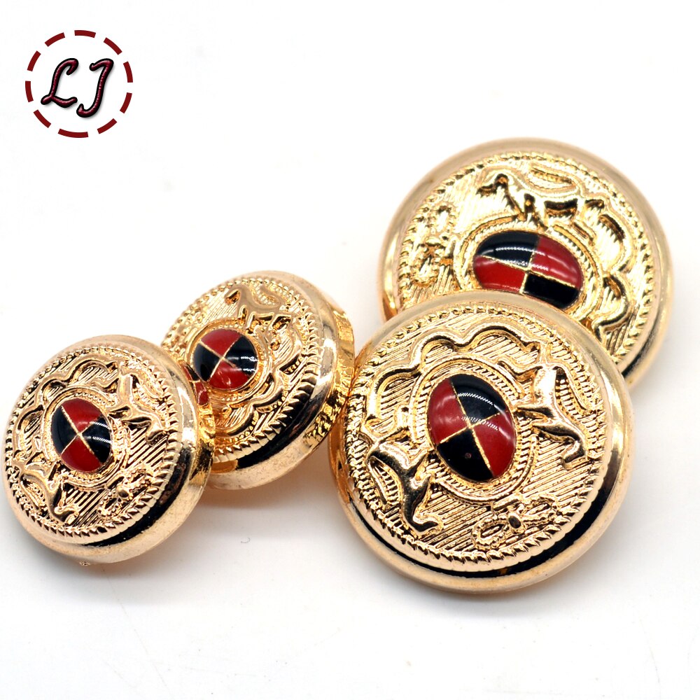 Botón de metal para coser, de estilo británico botones decorativos para abrigo, accesorios de ropa, álbum de recortes DIY, 15mm, 20mm, 10 unids/lote,