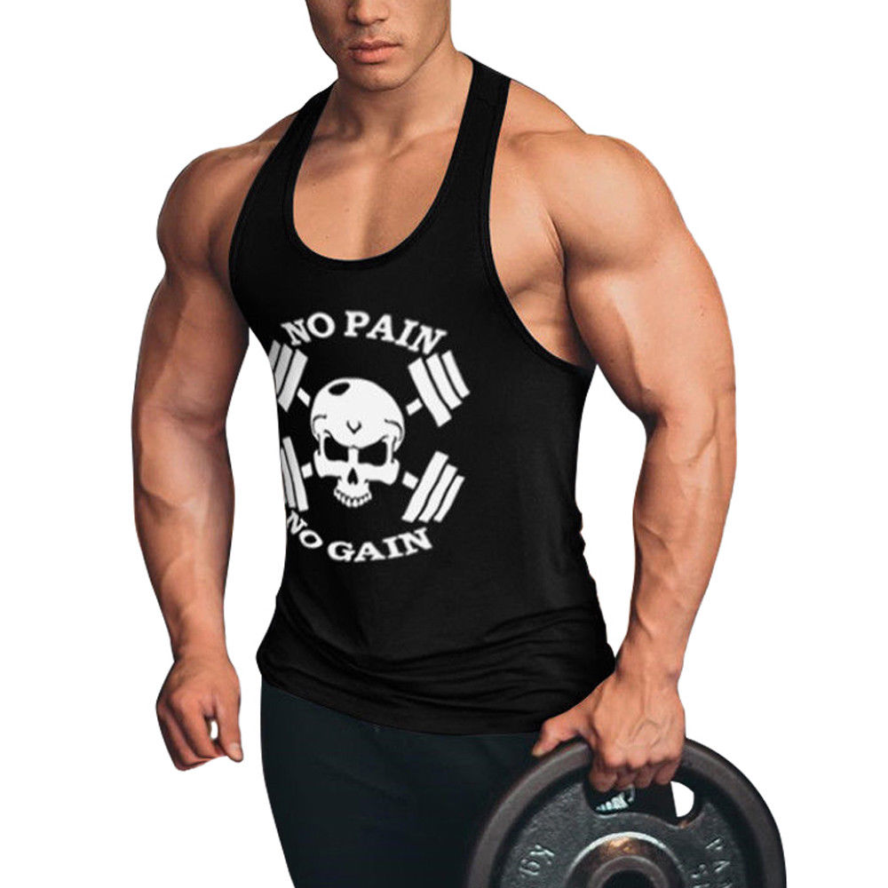 Fitness da uomo nessun dolore nessun guadagno canotte palestre atletico uomo Bodybuilding canottiera palestra Fitness camicie