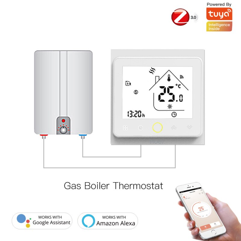 ZigBee – Thermostat intelligent pour chauffage de l'eau et du gaz, régulateur de température Programmable, télécommande possible