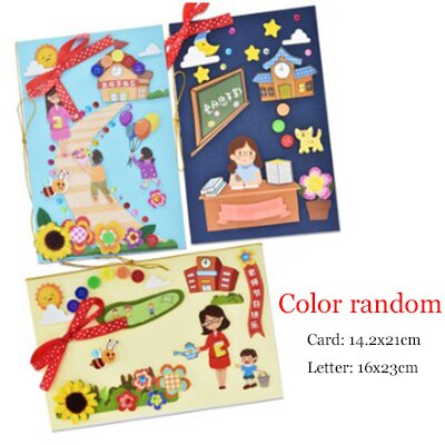 DIY 3D Cartoon Greeting Card Thanks Card Graduation Card Teacher Friend Classmate Brithday Card For Children Kid Toy: color random-2