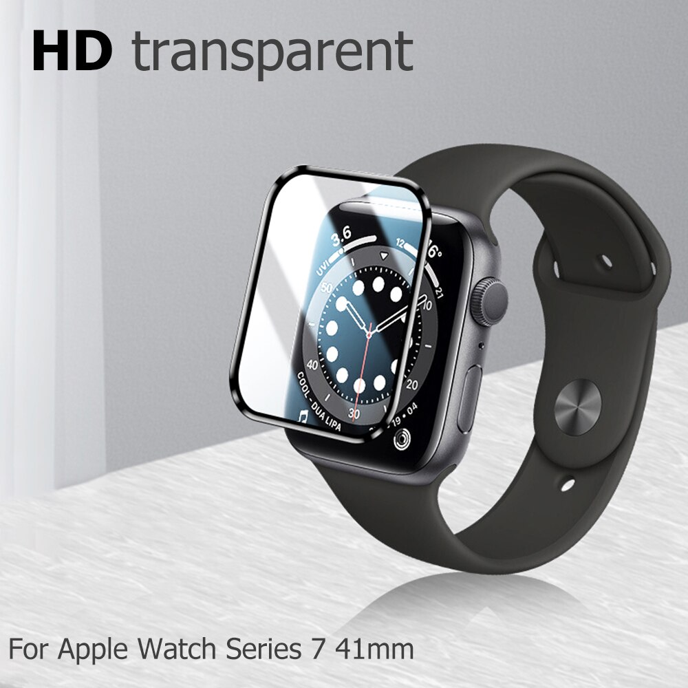 Hd skærmbeskytter til apple watch serie 7 fuldcover hærdet glas til iwatch serie 7 41mm 45mm beskyttelsesfilm stødsikker