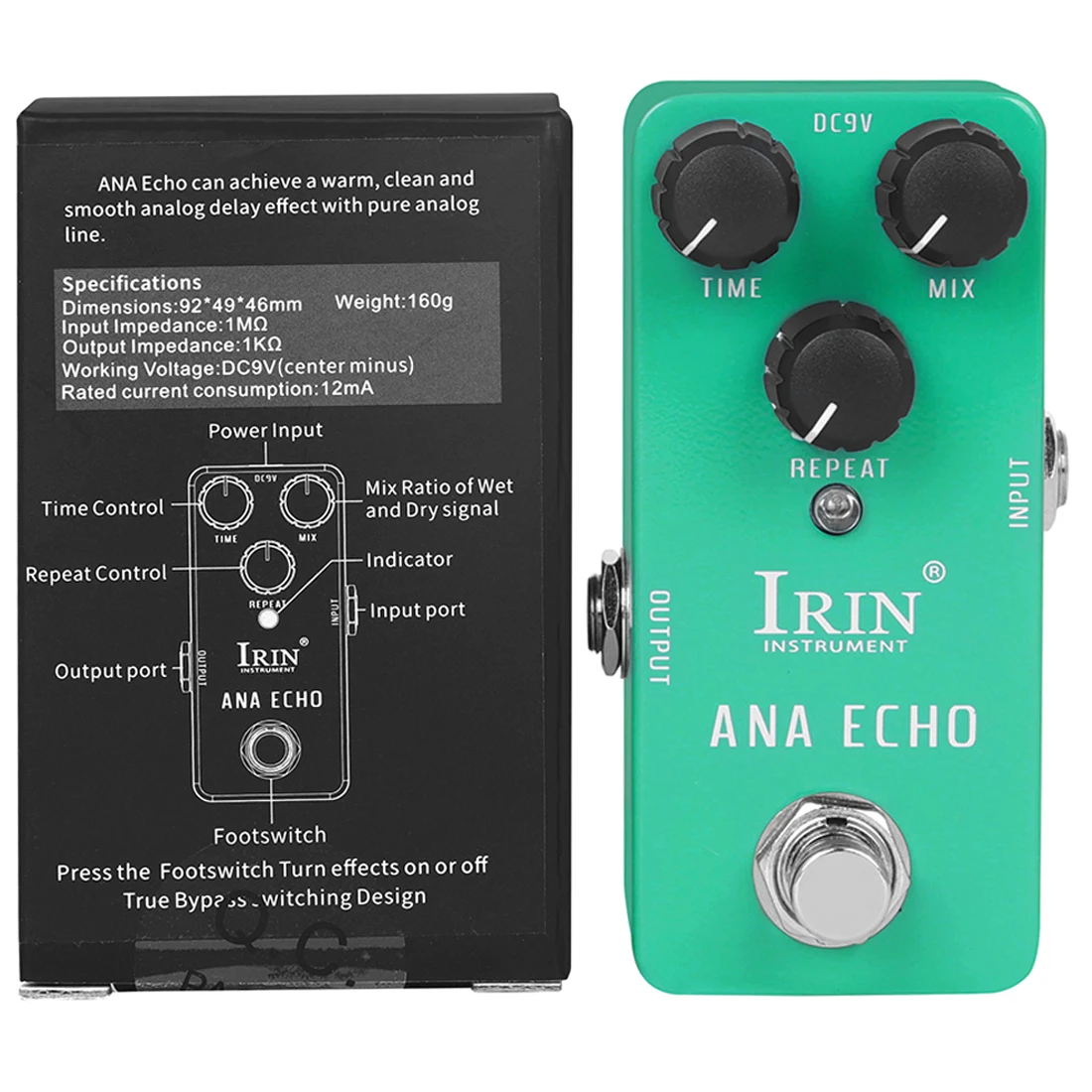 IRIN Guitarra Effect Pedal Compression Fuzz Overdrive Distortion Boost Bass True Bypass Pedals Electric Guitar Accessories: Navy Blue