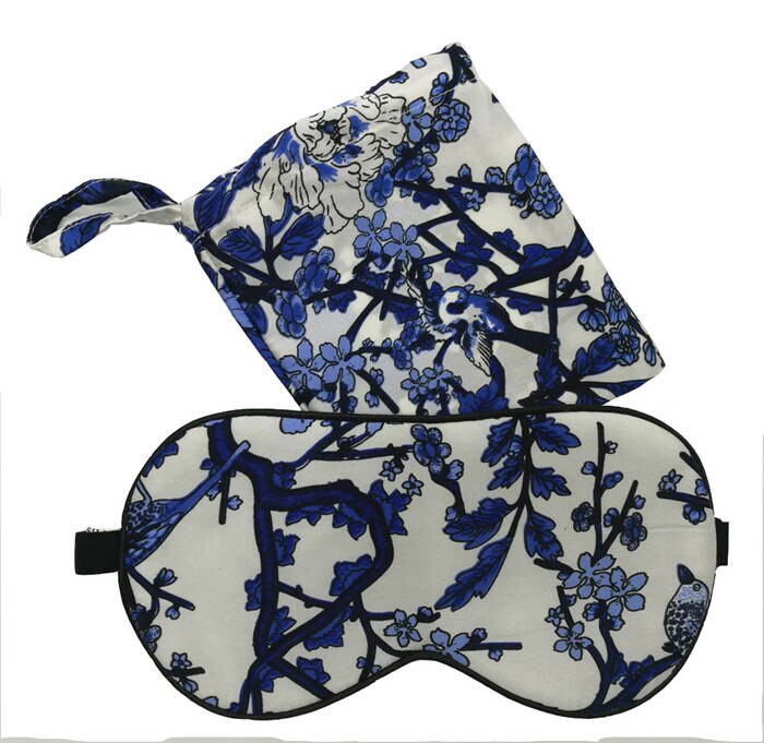 Máscara de seda 100% pura para dormir, mascarilla con patrón Floral combinado, 1 unidad, 100% bolsas de seda con cordón para viaje, ayuda para relajarse, Multicolor, 1 unidad