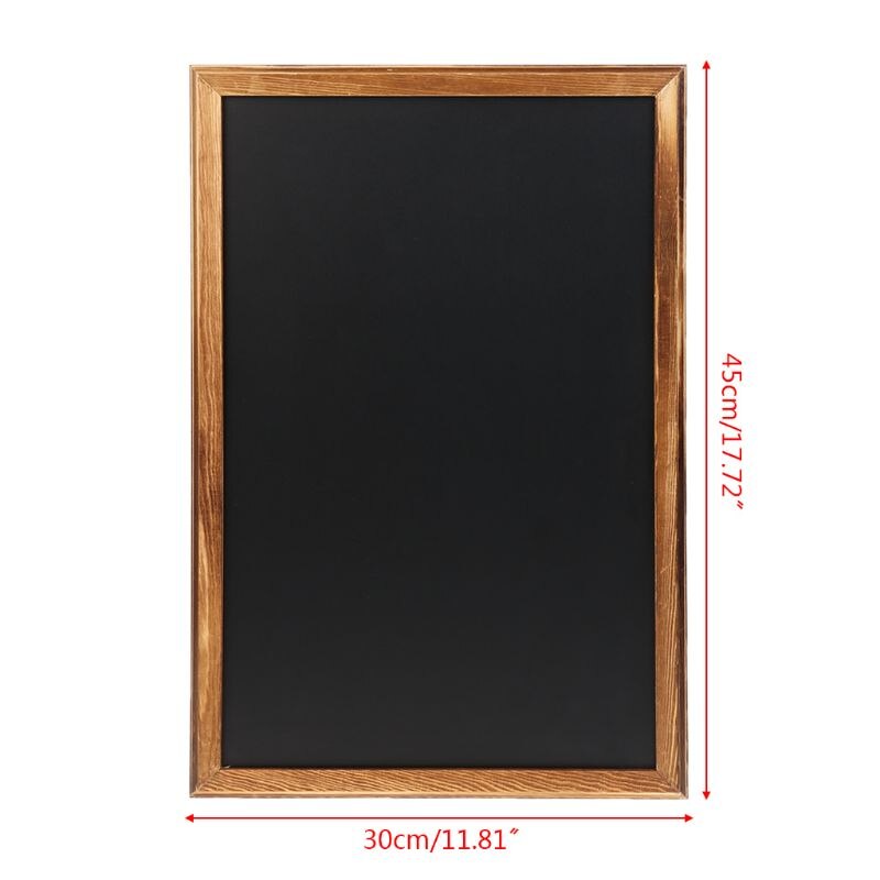 Ardoise rectangulaire à suspension avec un cadre en bois, tableau noir pour notes, messages, babillard, panneau pour restaurant, bar, bureau et maison, pour enfants,